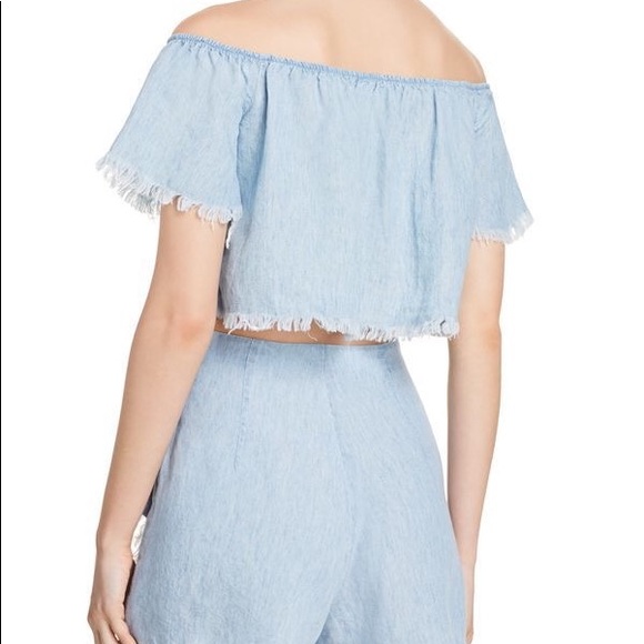Show Me Your MuMu Off the Shoulder Chambray Top - Picture 2 of 10